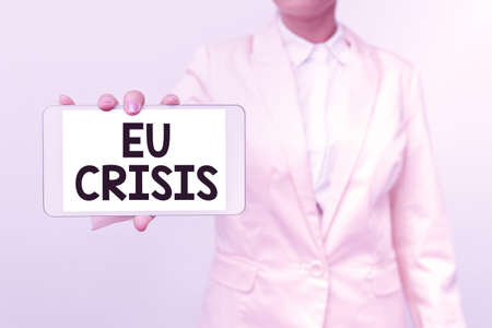 Conceptual display Eu Crisis. Business overview eurozone state unable to repay or refinance their government debt Presenting New Technology Ideas Discussing Technological Improvementの写真素材