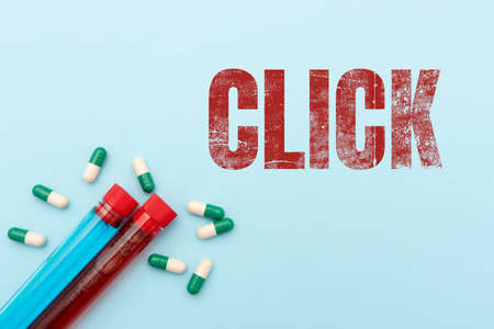 Sign displaying Click. Business idea Act of pressing a button on a mouse similar device Sharp short...