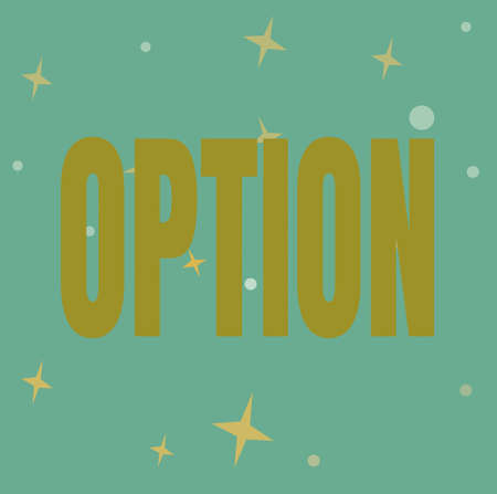 Text showing inspiration Option. Business overview the opportunity or ability to choose something or to choose Line Illustrated Backgrounds With Various Shapes And Colours.の写真素材