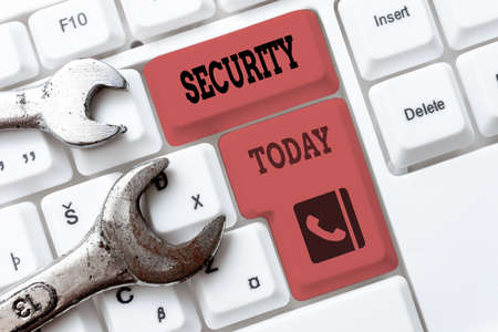 Inspiration showing sign Security. Word for measures taken to be safe Quality or state of being secure Editing And Publishing Online News Article, Typing Visual Novel Scriptsの写真素材