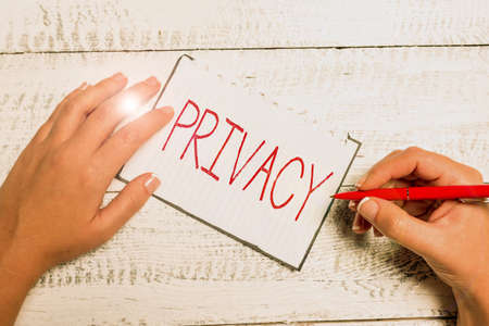 Text sign showing Privacy. Business approach Right to keep personal matters and information as a secret Brainstorming Problems And Solutions Asking Relevant Questionsの写真素材