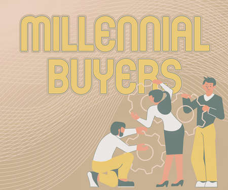 Text sign showing Millennial Buyers. Concept meaning Type of consumers that are interested in...