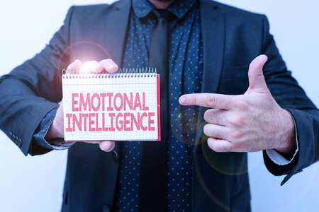 Conceptual caption Emotional Intelligence. Conceptual photo Self and Social Awareness Handle...