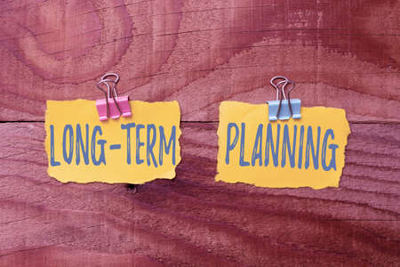 Inspiration showing sign Long Term Planning. Business overview Establish Expected Goals five or more years ahead Colorful Perpective Positive Thinking Creative Ideas And Inspirationsの写真素材