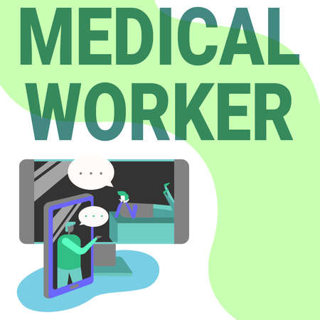 Conceptual display Mindless Worker. Concept meaning Having no intelligent purpose Showing little attention Two Colleagues Sharing Thoughts With Speech Bubbles Popping Out From Phonesの写真素材
