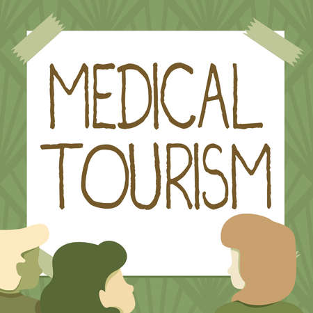 Writing displaying text Medical Tourism. Internet Concept traveling outside the country to receive medical care Team Members Looking At Whiteboard Brainstorming New Solutionsの写真素材