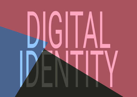 Text sign showing Digital Identity. Business idea information on entity used by computer to represent agent Line Illustrated Backgrounds With Various Shapes And Colours.の写真素材