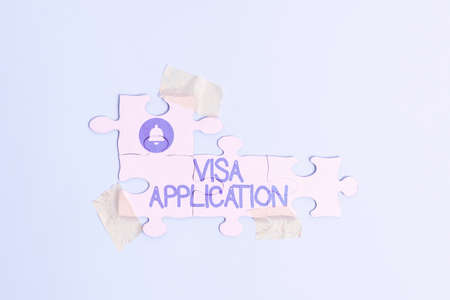 Text sign showing Visa Application. Business overview Form to ask permission travel or live in...