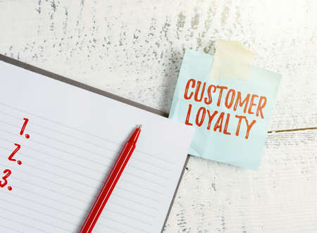 Text sign showing Customer Loyalty. Business concept result of consistently positive emotional...