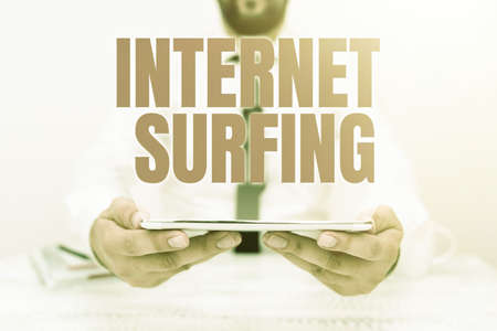 Conceptual display Internet Surfing. Business approach browsing hundred of websites using any installed browser Presenting Communication Technology Smartphone Voice And Video Callingの写真素材