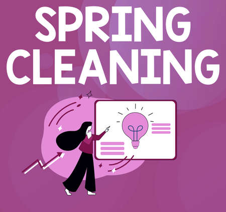 Conceptual display Spring Cleaning. Business idea practice of thoroughly cleaning house in the...