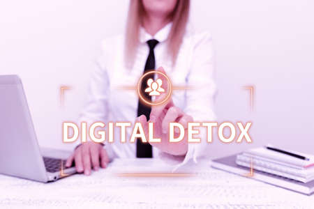Writing displaying text Digital Detox. Concept meaning Free of Electronic Devices Disconnect to...