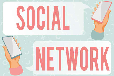 Writing displaying text Social Network. Business overview Interactions Sharing Information Interpersonal relationship Abstract Typing Scientific Articles, Creating And Publishing Work Onlineの写真素材