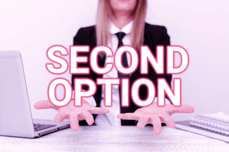 Text showing inspiration Second Option. Internet Concept Next Fiddle Not a priority Next Alternative Opportunity Instructor Teaching Different Skills, Teacher Explaining New Methodsの写真素材
