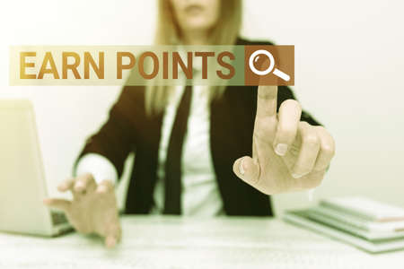 Text showing inspiration Earn Points. Conceptual photo a fund rewarded automatically after...