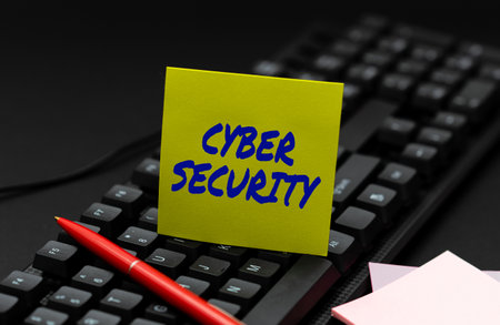 Writing displaying text Cyber Security. Word Written on Protect a computer system against unauthorized access Abstract Typing Lesson And Lecture Plans, Retyping Song Lyricsの写真素材