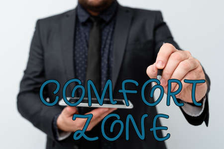 Conceptual display Comfort Zone. Concept meaning A situation where one feels safe or at ease have Control Presenting New Technology Ideas Discussing Technological Improvementの写真素材
