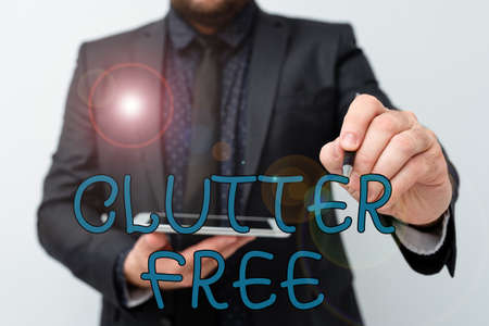 Conceptual display Clutter Free. Concept meaning Well organized and arranged Tidy All things in...