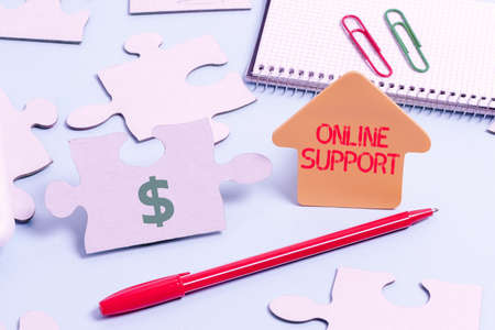 Writing displaying text Online Support. Business approach Assist customers for their complain...