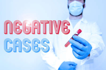 Writing displaying text Negative Cases. Internet Concept circumstances or conditions that are...