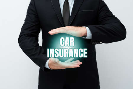 Hand writing sign Car Insurance. Concept meaning Accidents coverage Comprehensive Policy Motor Vehicle Guaranty Presenting New Plans And Ideas Demonstrating Planning Processの写真素材