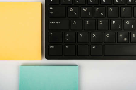 Computer Keyboard And Symbol.Information Medium For Communication.Laptop Keyboard For Typing New Ideas And Planning Development.Technological Equipment Accessing Internetの写真素材