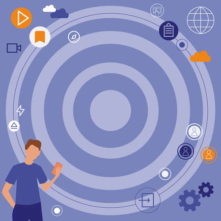 Businessman Innovative Thinking Leading Ideas Towards Stable Future Financial Security. Lady Having Thought Process Planning Latest Strategies For Secure Life.のイラスト素材