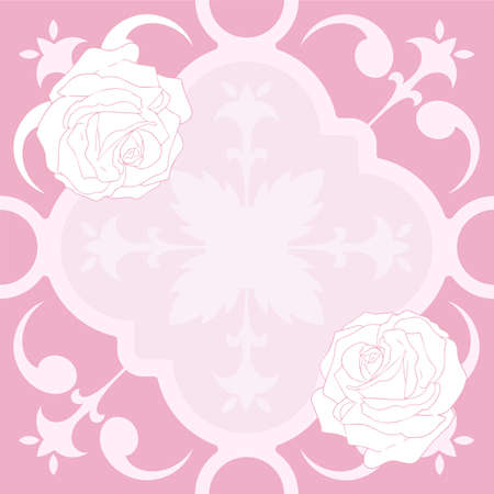 Blank Frame Decorated With Abstract Modernized Forms Flowers And Foliage. Empty Modern Border Surrounded By Multicolored Line Symbols Organized Pleasantly.のイラスト素材