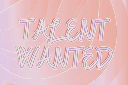 Handwriting text Talent Wanted. Internet Concept method of identifying and extracting relevant gifted Line Illustrated Backgrounds With Various Shapes And Colours.の写真素材