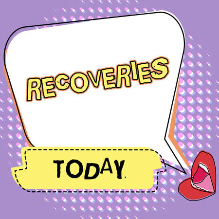 Handwriting text Recoveries. Word for process of regaining possession or control of something lost...