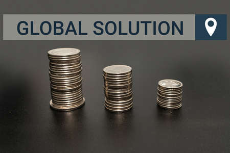 Text sign showing Global Solution. Business showcase dealing with a difficult situation that can...
