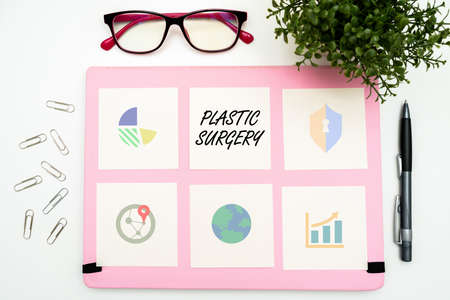 Conceptual display Plastic Surgery. Concept meaning Process of reconstructing or repairing parts of...