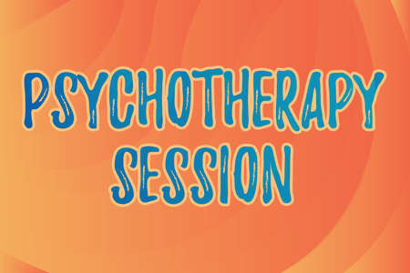 Conceptual display Psychotherapy Session. Concept meaning treatments that can help with mental health problems Line Illustrated Backgrounds With Various Shapes And Colours.の写真素材