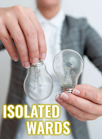 Inspiration showing sign Isolated Wards. Business approach Secluded away from places or and having...