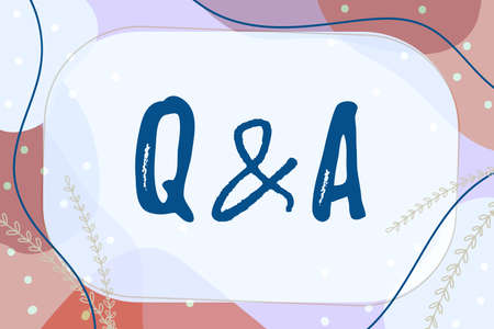 Writing displaying text Q And A. Business concept defined as questions being asked and answers Text...