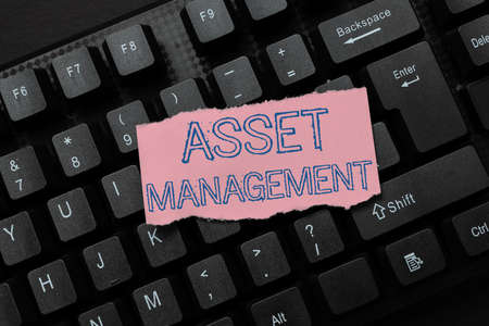 Conceptual caption Asset Management. Business idea precise handling of resources for future economic benefits Abstract Typing Lesson And Lecture Plans, Retyping Song Lyricsの写真素材