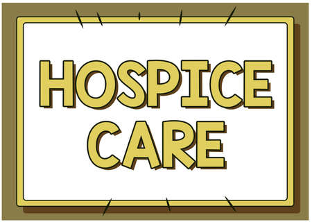 Inspiration showing sign Hospice Care. Internet Concept focuses on the palliation of a terminally ill patient s is pain Line Illustrated Backgrounds With Various Shapes And Colours.の写真素材