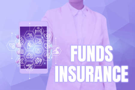 Text showing inspiration Funds Insurance. Internet Concept Form of collective investment offered an...