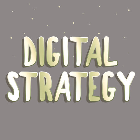 Inspiration showing sign Digital Strategy. Word for focuses on using technology to improve business performance Line Illustrated Backgrounds With Various Shapes And Colours.の写真素材