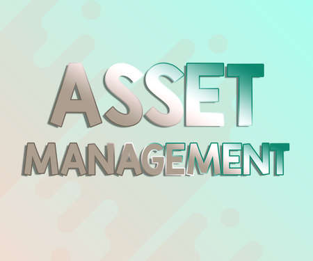 Text caption presenting Asset Management. Business overview precise handling of resources for future economic benefits Line Illustrated Backgrounds With Various Shapes And Colours.の写真素材