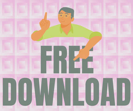Text sign showing Free Download. Word for Key in Transfigure Initialize Freebies Wireless Images...