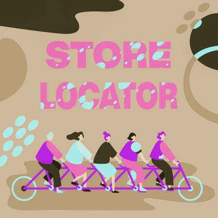 Text caption presenting Store Locator. Business concept to know the address contact number and...