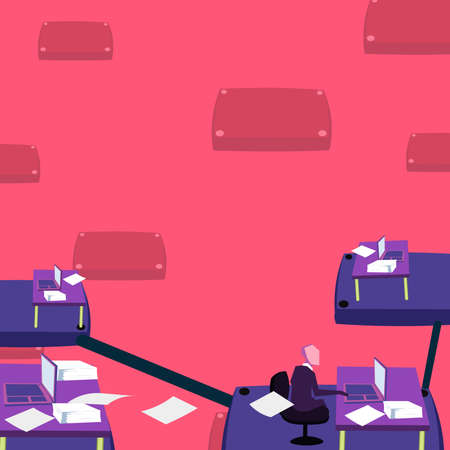 Team leader communicates virtually through computer. Male working over time office. Productive busy...