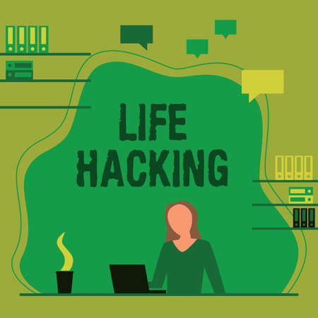 Writing displaying text Life Hacking. Internet Concept Simple and clever techniques in accomplishing...