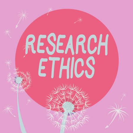 Text showing inspiration Research Ethics. Conceptual photo interested in the analysis ofethicalissues that raised Frame Decorated With Colorful Flowers And Foliage Arranged Harmoniously.の写真素材