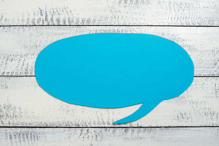Speech Bubble On Floor With Important Information Written In. Dialogue Balloon On Ground With Crutial Announcement Inside. Recent Idea Presented In Shaped Form.の写真素材