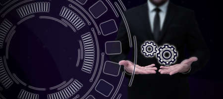 Lady in suit holding pen symbolizing successful teamwork accomplishing newest project plans. Woman carrying ballpoint pencil representing combined effort management.の写真素材