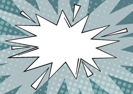 Empty Spiky And Jagged Dialog Box Explosion Text Balloon Colored Background Design. Communication Empty Template Isolated Minimalist Graphic Layout For Social Media Chatting.の写真素材
