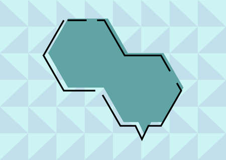 Blank Hexagon Shaped Thought Bubbles Over Colorful Background Design. Chat Box Representing...