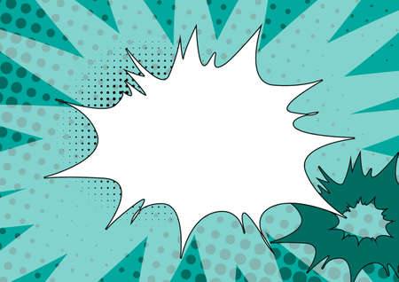 Comic Blank Speech Bubble With Copy Space And Colorful Doodles. Design Of Empty Template In...